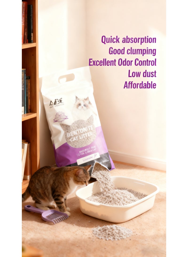 5 لتر/4 كجم مسحوق فحم القطط من البنتونيت على شكل كرة من اللافندر - Image 4